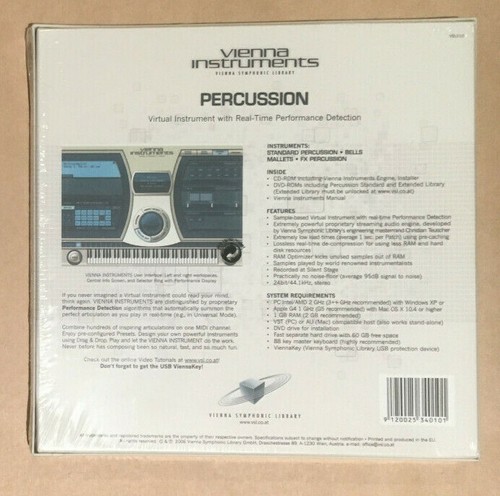 Vienna Instruments Vienna Symphonic Library. Standard Percussion. Sealed - Picture 2 of 2