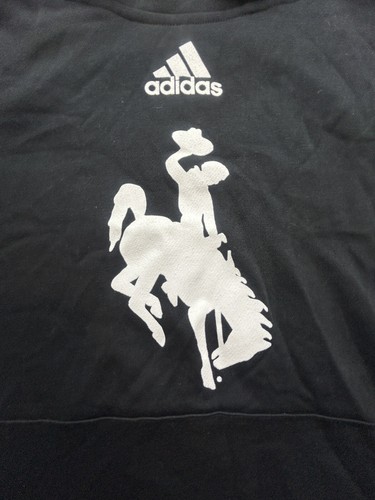 Wyoming Cowboys Black Adidas Men’s Sweatshirt XL - Picture 2 of 6