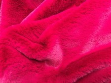 Super Luxury Faux Fur Fabric Material - SHORT PLUSH CERISE PINK