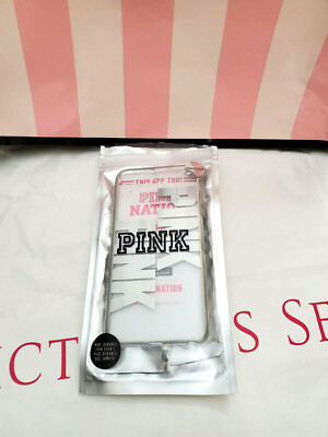VICTORIA'S SECRET PINK CLEAR SILVER LOGO IPHONE 6/6S/7 COVER CASE