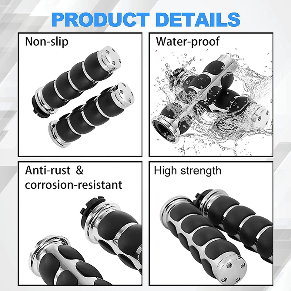 Empuñaduras de manillar de motocicleta de 7/8"" 22 mm acelerador antideslizante para Honda Kawasaki Foto 4 de 4