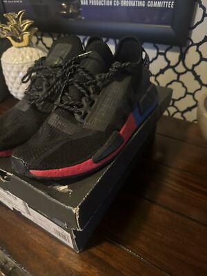 Adidas Nmd R1 V2 Core Black Carbon Red And Blue