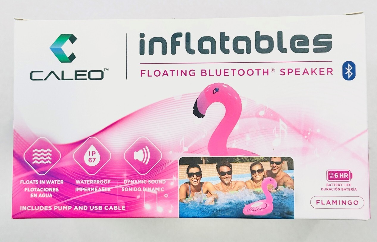 *1-Pack* Caleo Floating Bluetooth Speaker Flamingo Inflatable Waterproof