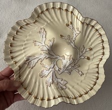 Antique English Hand-Painted Oyster Plate Made for Tiffany & Co, 9” D