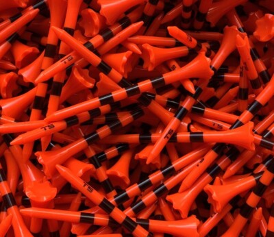 Golf Tees Truestrike 3 1/4 Orange with Black Stripes Premium 3.25 Golf Tees