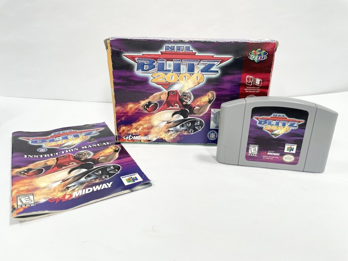 NFL Blitz 2000 (Nintendo 64, 1999) Box Manual Complete CIB N64 Vintage - Main Image