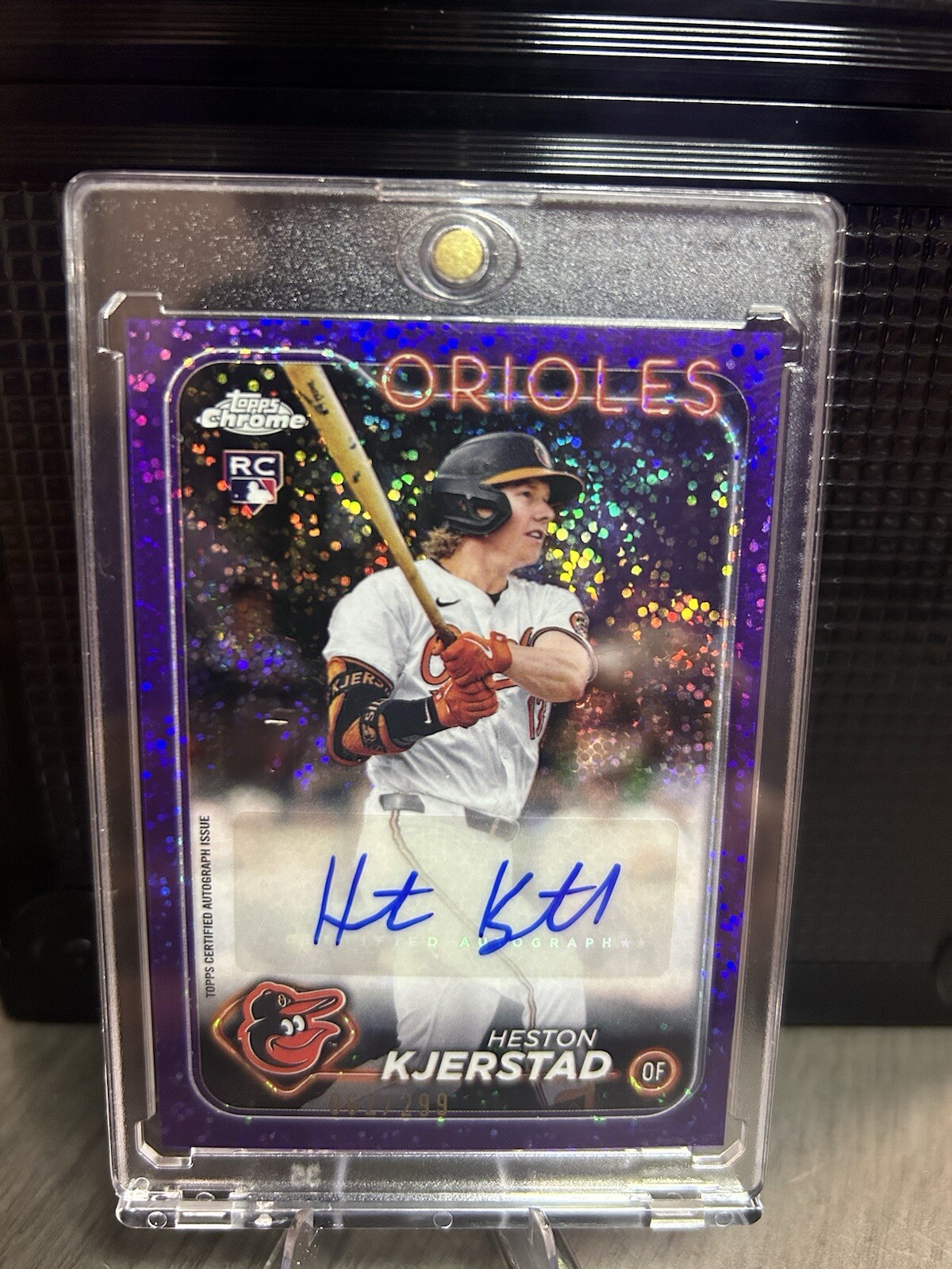 2024 Topps Chrome Update Heston Kjerstad Rookie Auto Purple Speckle /299