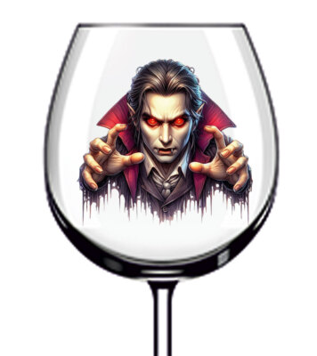 12x Halloween Gothic Vampir Weinglas Flasche Becher Tasse Vinyl Aufkleber Abziehbild