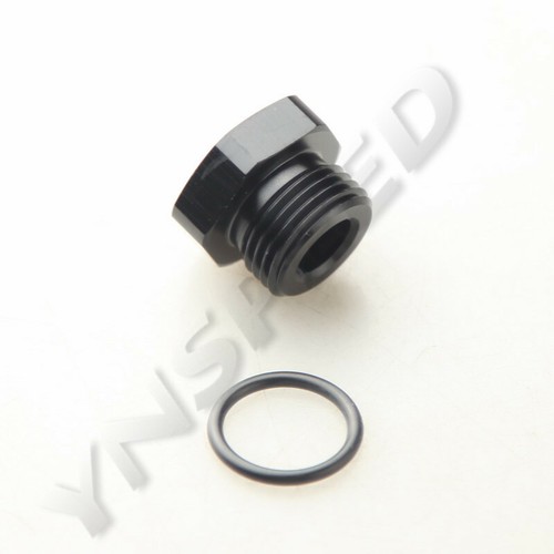 8AN AN-8 Flare Plug Aluminum Fitting Adapter With O Ring Seal -8AN Plug Black - Picture 2 of 5