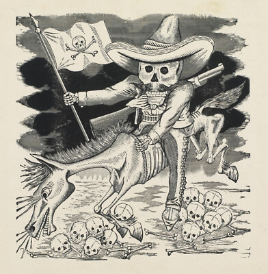 Jose Guadalupe Posada - La Gran Calavera de Emiliano Zapata 1911 - 17''x22'' Print