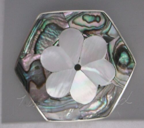 KAI-YIN LO Sterling Silver Amethyst & Mother of Pearl Pin KAI-YIN LO Sterling Silver Amethyst & Mother of Pearl Pin