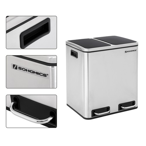 Mülleimer  Recycling Abfalleimer Papierkorb Mülltrenner Treteimer Küche SONGMICS - Bild 6 von 122