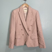 L’agence Kenzie Tweed Double Breasted Light Pink Blazer Sz 6