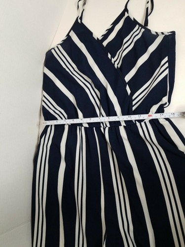 Ci Sono Women's Blue White Stripe Spaghetti Strap Jumper Size M - Picture 4 of 12