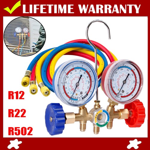 3.5 CFM HVAC Vacuum Pump & Manifold Gauge Set – AC Refrigeration Kit W/ Hoses, 110V, R134a/R22 Ready - View #4