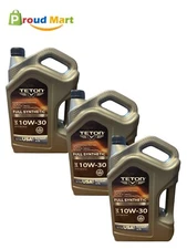 Lot of 3 Teton 10W-30 High Performance Full Synthetic Motor Oil 5 Quart USA Made