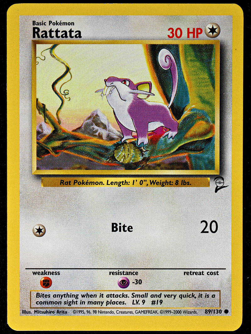 Pokemon TCG - Base Set 2 - Rattata - 89/130 - Common - Regular LP/NM