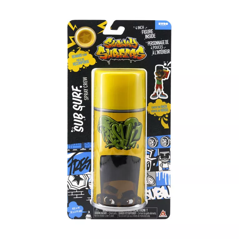 Subway Surfers Spray Crew Fresh Can with 4 Vinyl Figure and