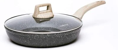 CAROTE Nonstick Deep Frying Pan with Lid 12 Inch Skillet Saute Pan Induction ...