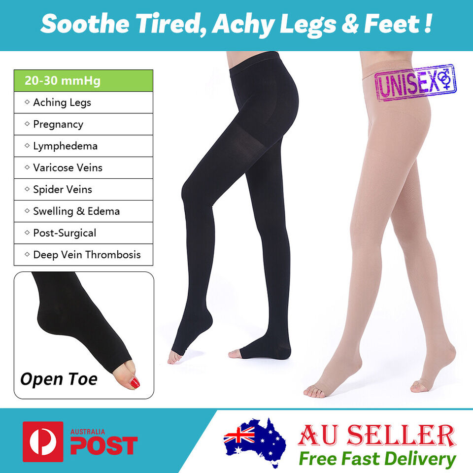 Compression Pantyhose 20-30 mmHg Women Men Nurse Stockings Support Varicose Hose