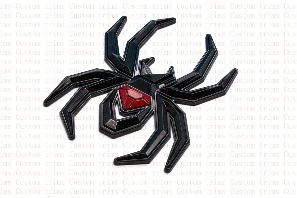 2 X 黑色红色蜘蛛徽章适合 F-150 Silverado Sierra RAM 黑寡妇版 — 第 2/4 张图片