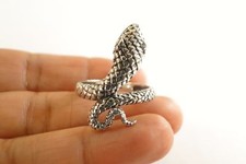 Textured Coiled Snake Cobra No Stone 925 Sterling Silver Ring Size 8 9