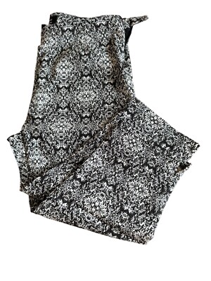 Classic Concept Stretch Capri Pants Women's Size PS Black White With Zipper