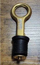 MARINE BOAT BRASS FLIP TOP DRAIN PLUG 1" DIAMETER SNAP HANDLE NEOPRENE SEAL