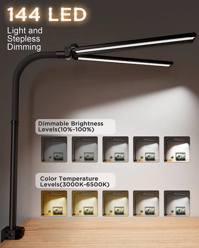 Schreibtischlampe Dimmbar Geführtes Tageslicht Clampable Mit Desktop Controller - Bild 4 von 4