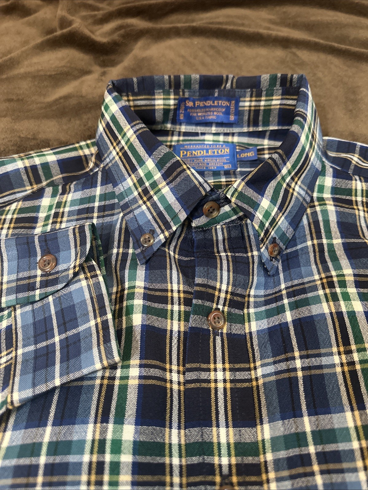 Vintage Pendleton Sir Pendleton Plaid Wool Long U… - image 1