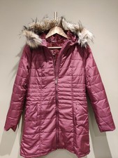 QVC Centigrade Womens Faux Fur Lined Hooded Coat XS Burgundy