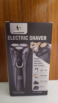 Shpaver Rs8993 Electric Rotary Shaver Wet/Dry Waterproof LED USB 3 Head