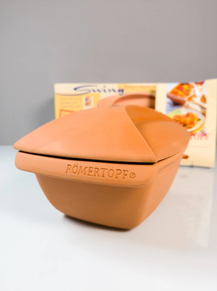 Römertopf® Swing Starter 3L Bräter NEU OVP mit Kochbuch & Handschuhen Vintage - Bild 4 von 4