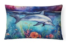 Caroline's Treasures Dolphin Throw Pillow DAC2782PW1216