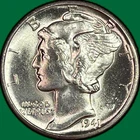 1941-D Mercury Dime Brilliant Uncirculated BU Coin #42178