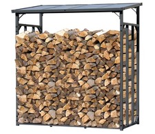 Metall Kaminholzregal Anthrazit XXL 185 x 70 x 185 cm Promotion Garten Kaminholz