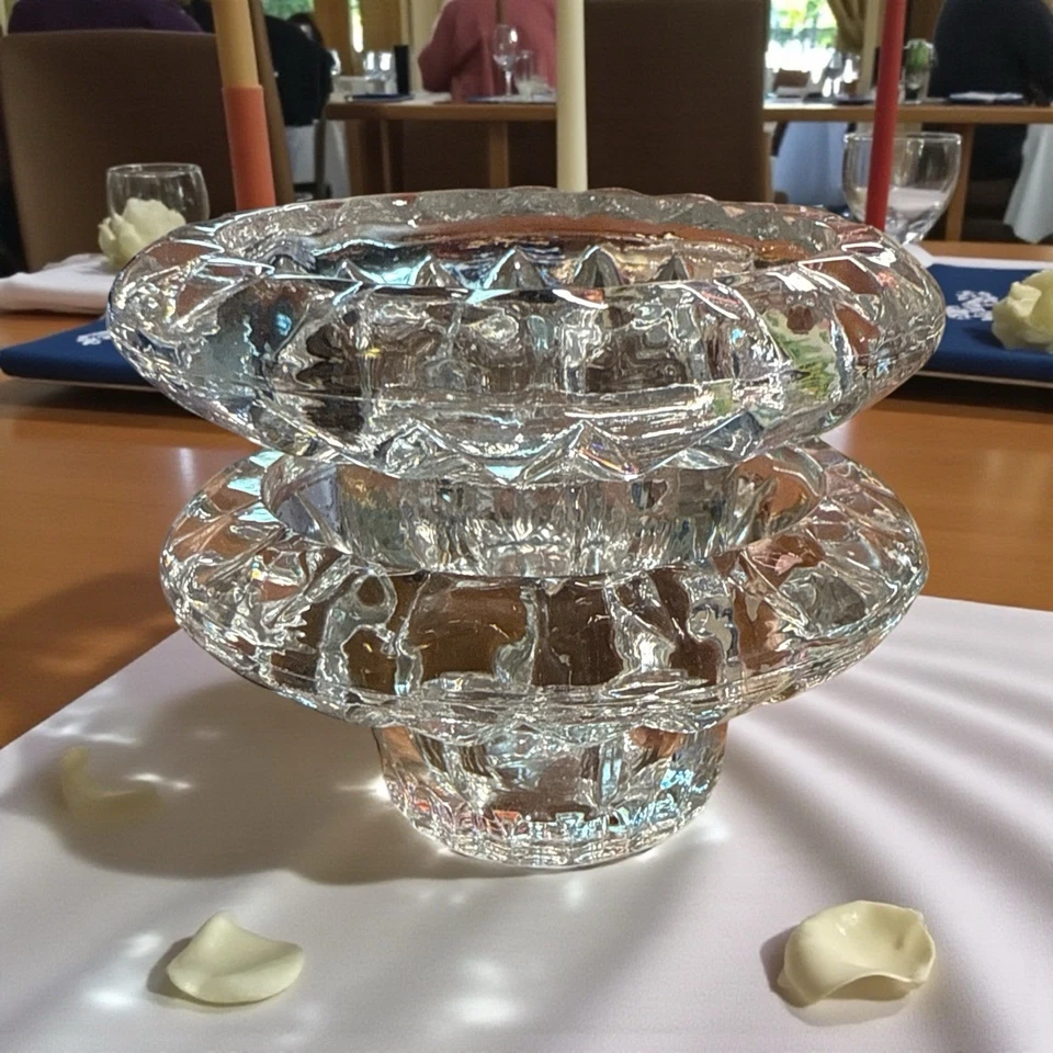 Juego De Colección De 2 Candelabros De Cristal De Vidrio KIG Indonesia Candelabro Cónico Foto 4 de 4