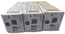 HP 202A CF500A3 Pack -NEW OEM High Yield Toner Cartridges Cyan, Yellow, Magenta