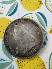 1895 Queen Victoria Silver Crown Jubilee Head –St George Solid Victorian Silver