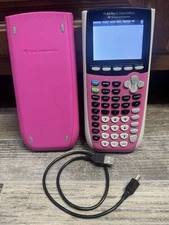 Pink Texas Instruments TI-84 Plus C Silver Edition Graphing Calculator W Charger