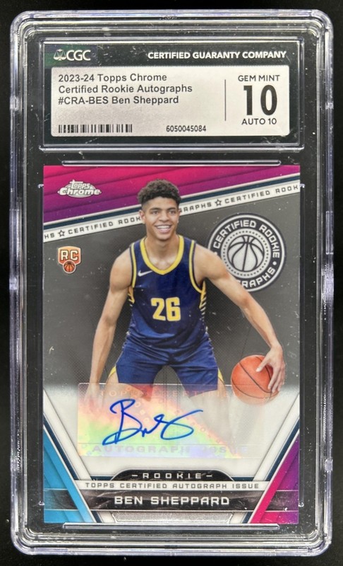 2023-24 Topps Chrome Ben Sheppard Certified Rookie Auto RC #CRA-BES CGC 10