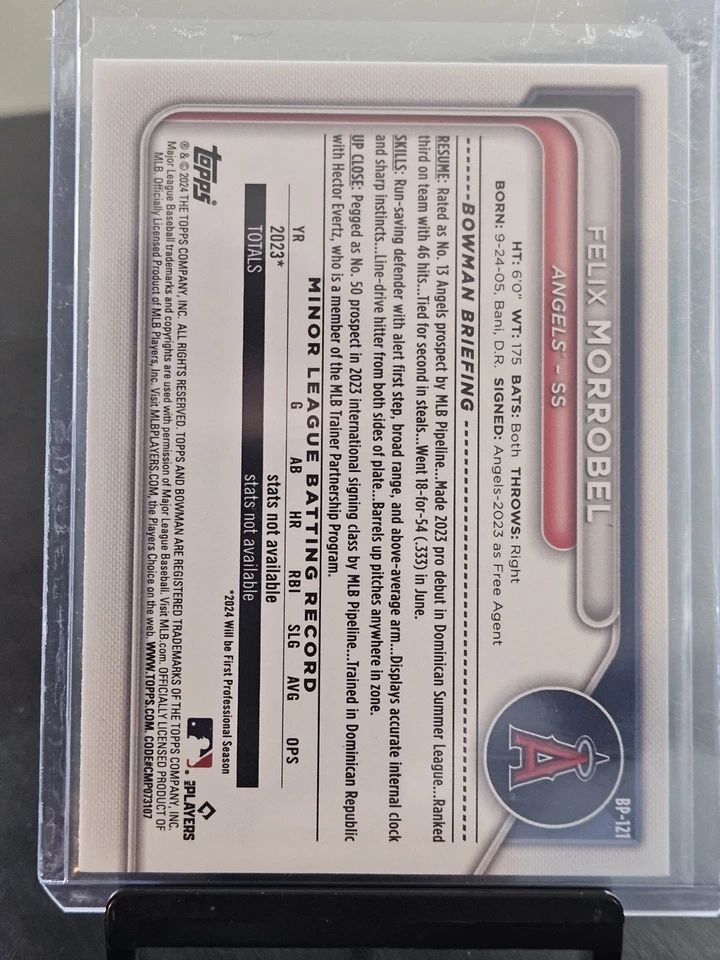 2024 Bowman - Prospects Green Border #BP-121 Felix Morrobel /399 (RC) - Image 2 of 2