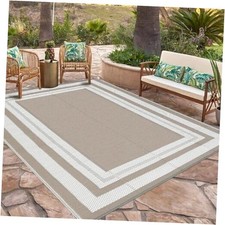  Outdoor Plastic Straw Rug 9x12 Waterproof Patio Rug Reversible Camping Modern 