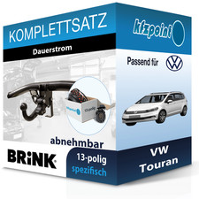 Für VW Touran 05.15- BRINK Anhängerkupplung abnehmbar + 13polig E-Satz neu