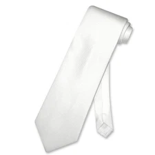 Antonio Ricci 100% SILK NeckTie Solid WHITE Twill Tone on Tone Mens Neck Tie