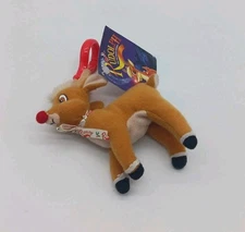 Vintage Mini Rudolph Red Nosed Reindeer Plush Keychain 1999 With Tag