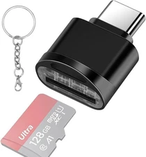 USB-C Micro SD Card Reader OTG Type-C to MicroSD SDHC SDXC Keychain Metal Slim 