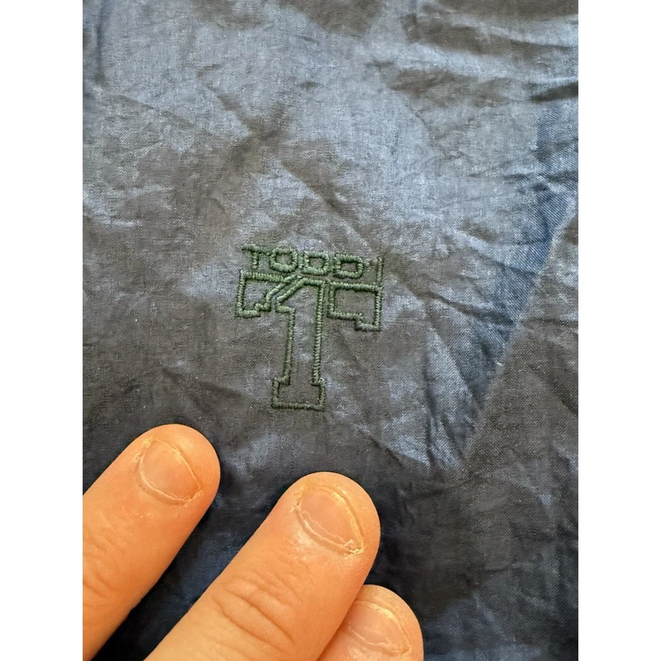 Jaqueta corta-vento vintage Todd1 masculina tamanho XL 80s nylon casaco multicolorido - Imagem 3 de 4