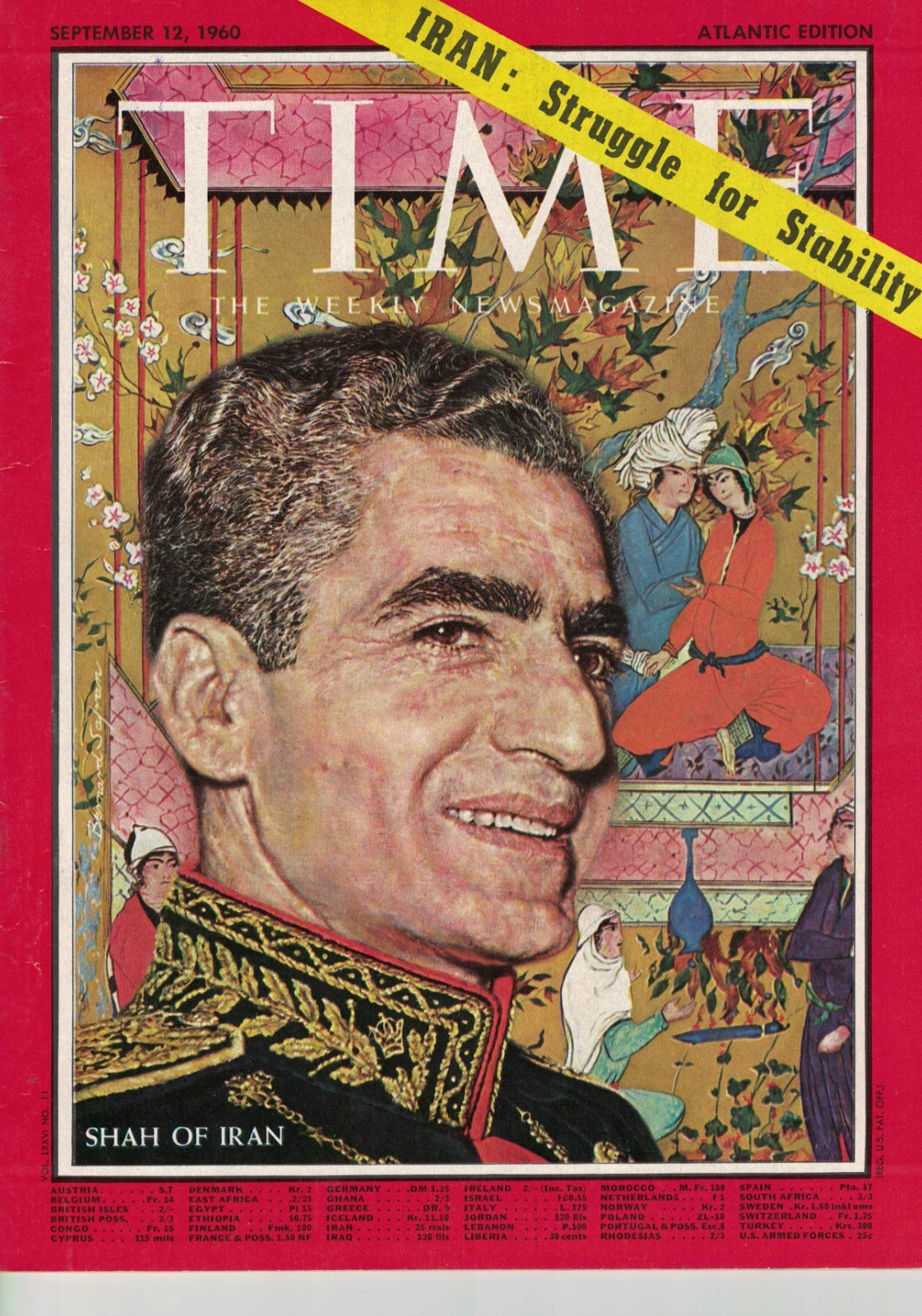Reza Pahlavi Time Magazine 1960 September 12 Shah of Iran Mohammed Vintage 9-60