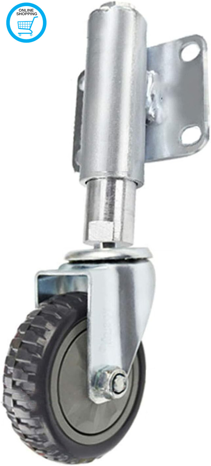 Spring Gate Wheels, Heavy-Duty Shock Absorber Rotating Caster, Height Adjustable
